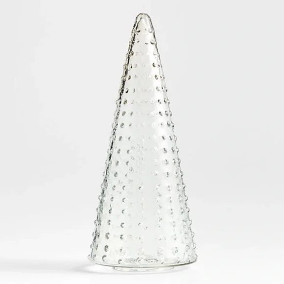New! Crate&Barrel Winter Wonderland Clear Hobnail Glass Holiday Tree Large 16