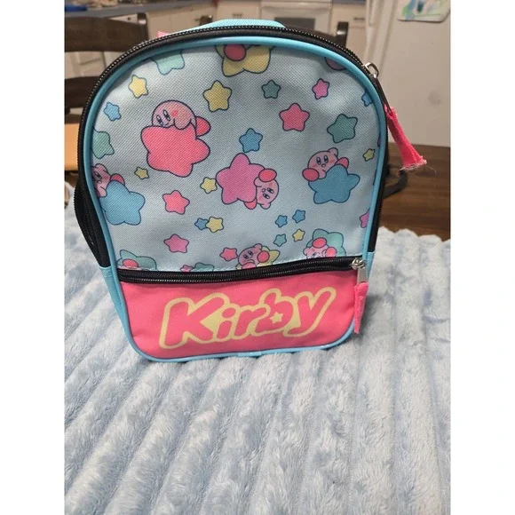 Kirby Mini Backpack Nintendo Bioworld Pink Blue Kids Small Bag Cute Gamer