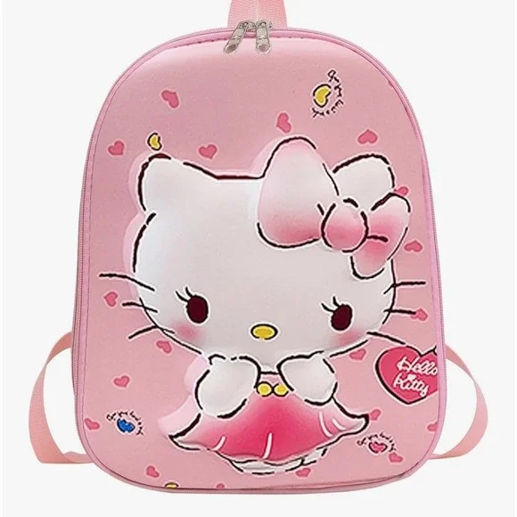 Pink‎ 3D Hello Kitty Backpack Kids School Bag Cute Character Design New