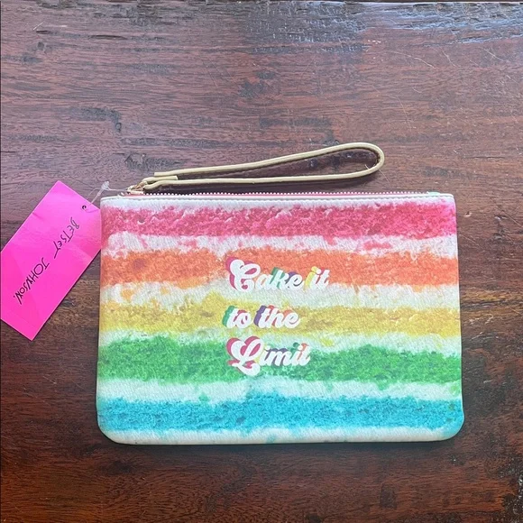 New with tags! Betsy Johnson Colorful Striped Women's Pouch