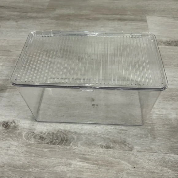 Isaac Jacobs large Stackable Organizer Bin w Hinged Lid