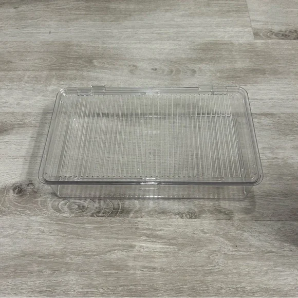 Isaac Jacobs Small Stackable Organizer Bin w Hinged Lid