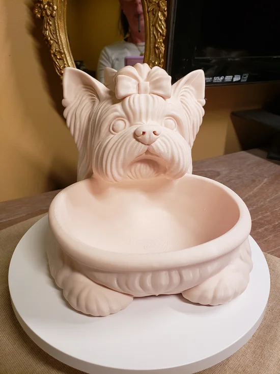 Hand Crafted Yorkie Dog Bowl / Planter / Jewelry or Keepsake Dish NWT!