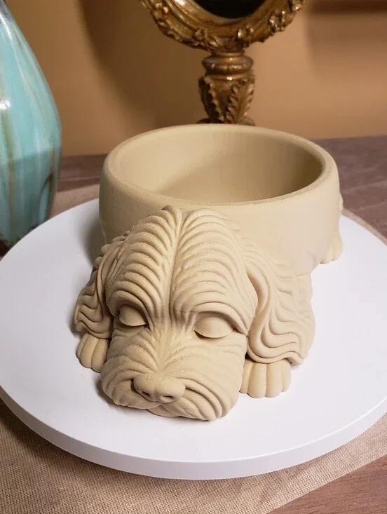 Hand Crafted Cockapoo Dog Bowl / Planter / Jewelry or Keepsake Dish NWT!