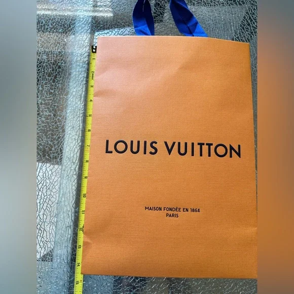 Louis Vuitton Orange Paper Bag. 14 X 10 X 4