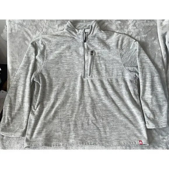 Coleman Outdoor Company Men's XL 1/4 Zip Pullover Micro Fleece Grey Zip Pocket