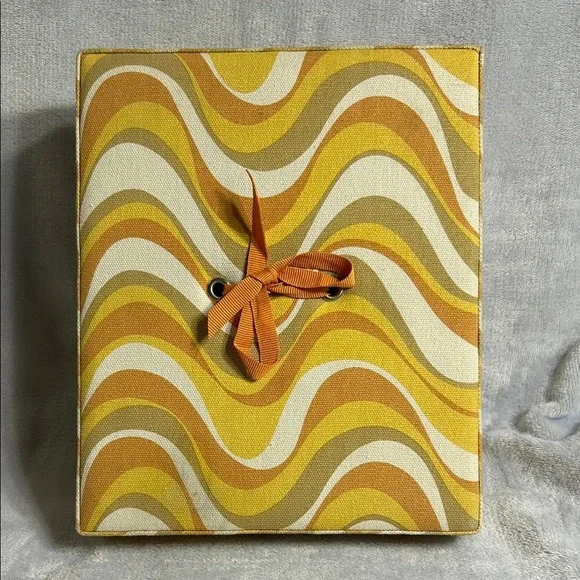 Victoria’s Secret Retro Wave Pattern Box with Ribbon (EMPTY)