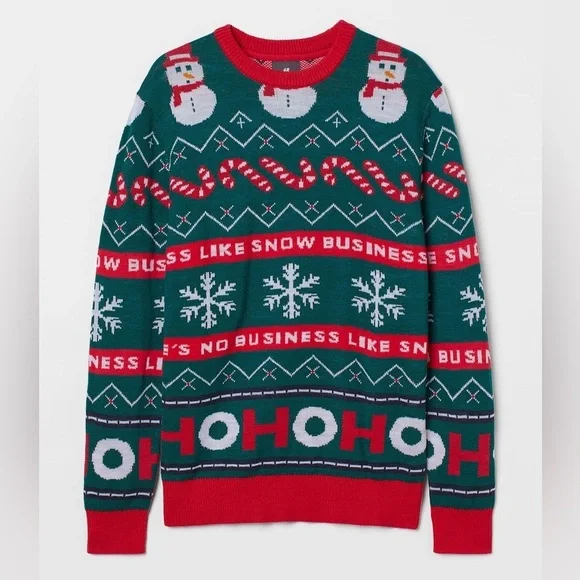 Christmas Knit Sweater Ugly Christmas Sweater Crewneck Large