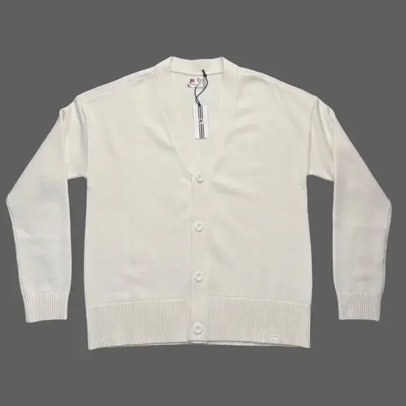 Fila Casa Baseline Cardigan White Size Medium NWT Unisex