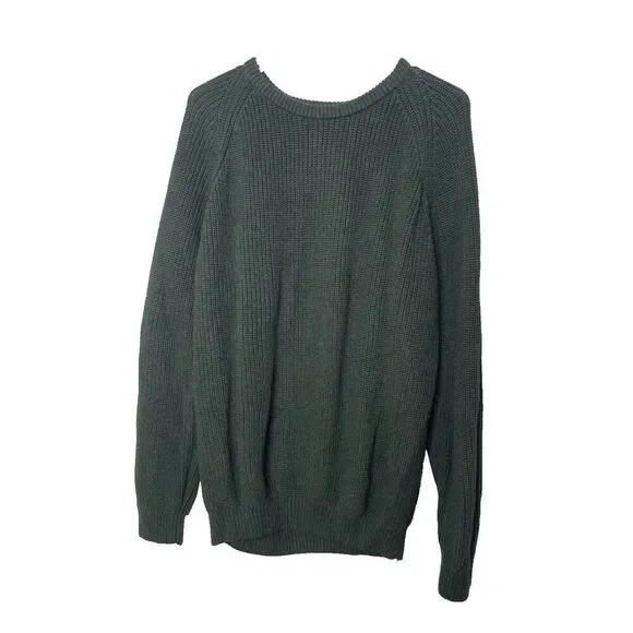 Bullock & Jones Pullover Crewneck Sweater Size L Pima Cotton Dark olive Green