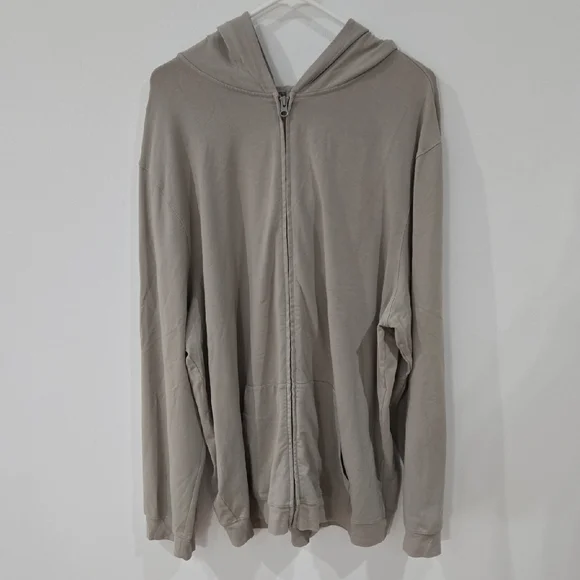 Skims Sz XL Men's Tan Zip Up HeavyWeight Hoodie Sweater