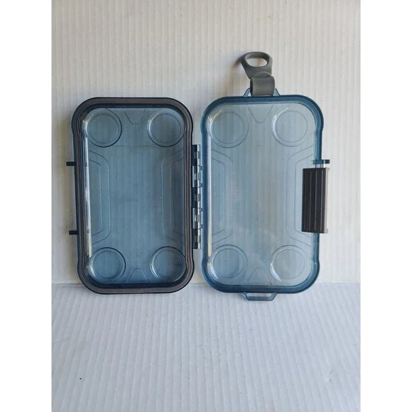 Waterproof Dry Box Translucent Blue Small Utility Case with Latch and Loop EDC