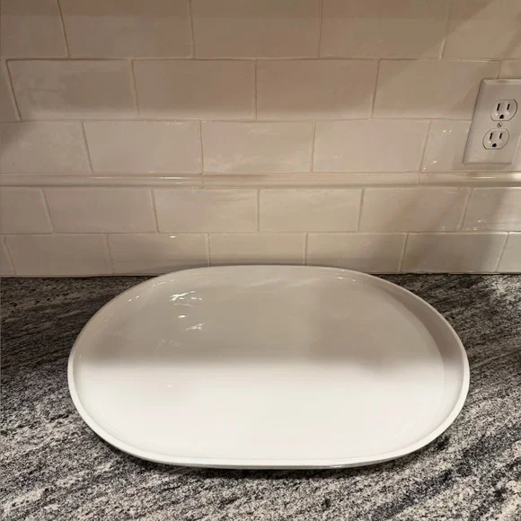 Crate & Barrel White Oval Serving Platter Aaron Probyn