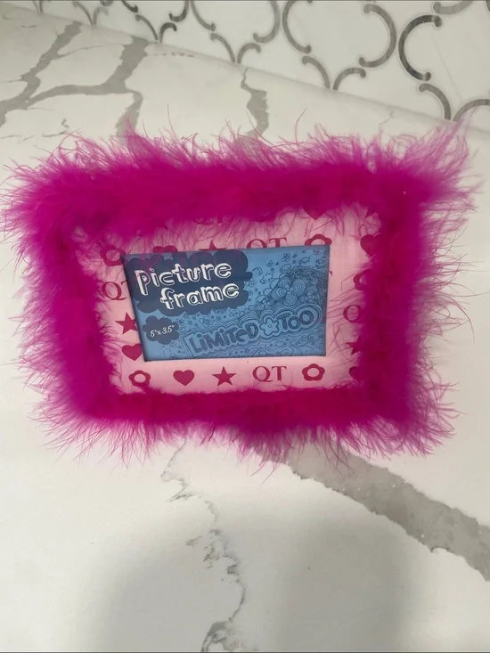 Limited Too Hot Pink Feather Picture Frame