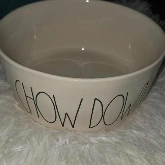 NWOT Rae Dunn Chow Down Ceramic Pet Bowl