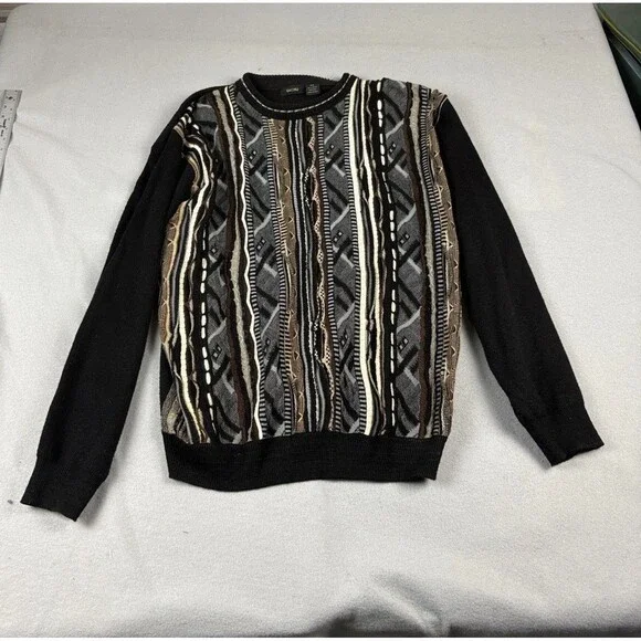 Vintage GACHU Coogi Style 3D Knit Sweater Size 2XL Cosby Biggie Dadcore