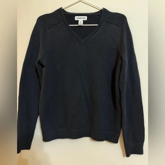 Lands' End Men's Navy V-Neck Sweater