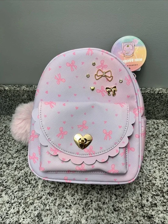 NWT Under One Sky mini Backpack with Bow Embellishemnts