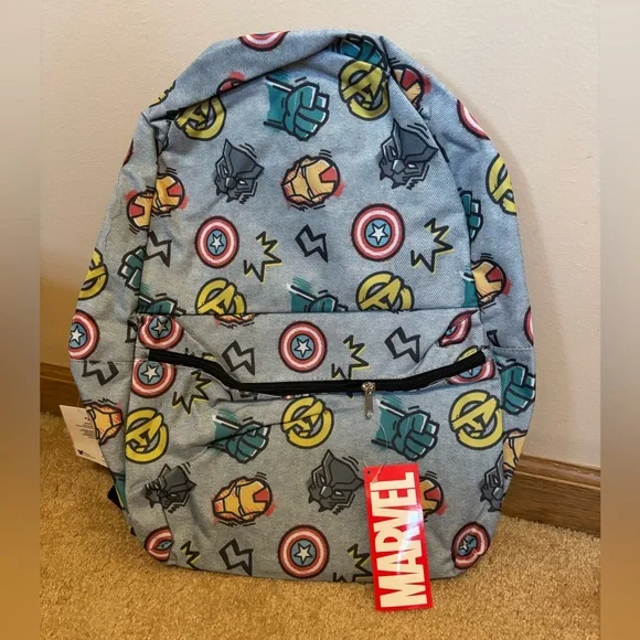 Disney Kids' Avengers Backpack - Gray and Multicolor