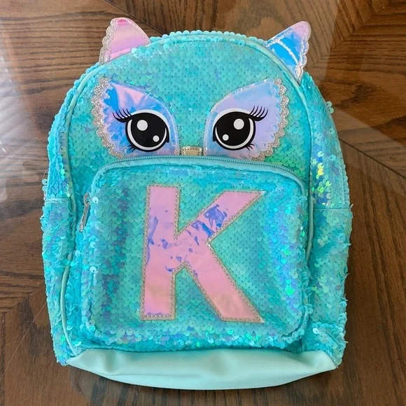 Justice Aqua Sequined‎ Owl Mini-Backpack