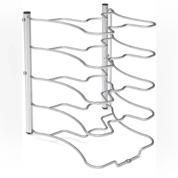 Cabinet Pantry Pot Organizer Holder Rack Chrome Home Organization Alloy