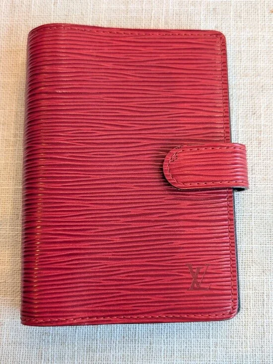 Louis Vuitton Red Epi Leather Agenda Cover Passport Size