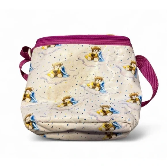 Vintage Ross 90s Teddy Bear Insulated Diaper Bag Kids Cooler Strap 1996