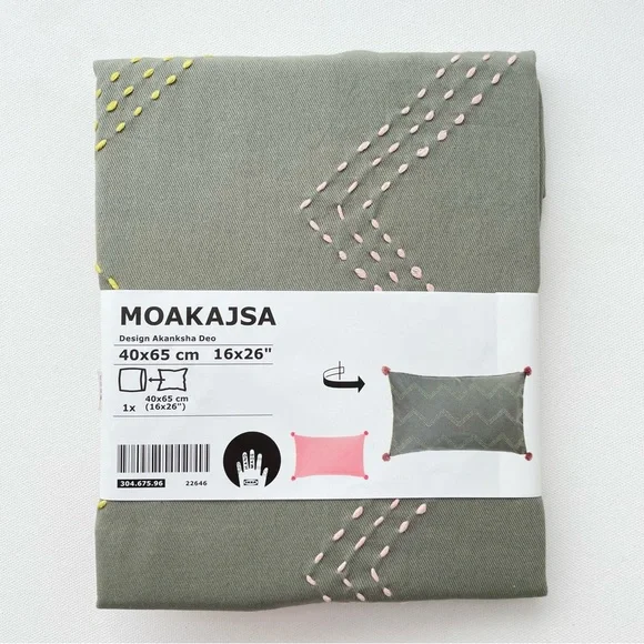 Ikea Throw Pillow Handmade Cover Moakajsa Rectangle NWT