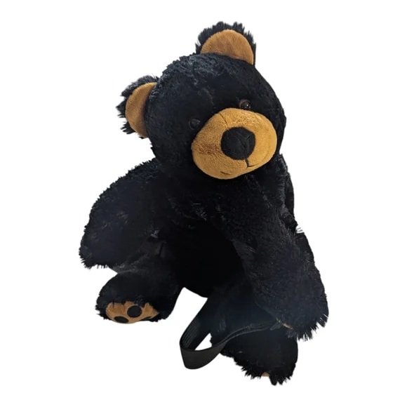 Unipak Kid's Black Bear Plush Backpack
