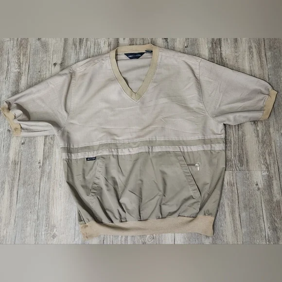 Vintage Pierre Cardin Men’s Vneck Pullover Banded Waist Color Block Tennis Large