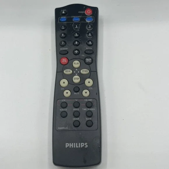 Genuine Philips N9495UD VCR Original Black Remote Control OEM Free Shipping