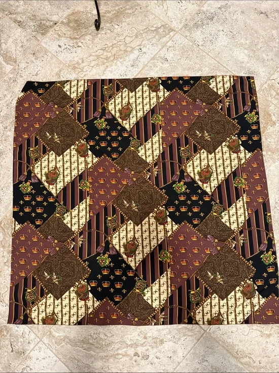 Silk Scarf in Brown, Black & Cream
