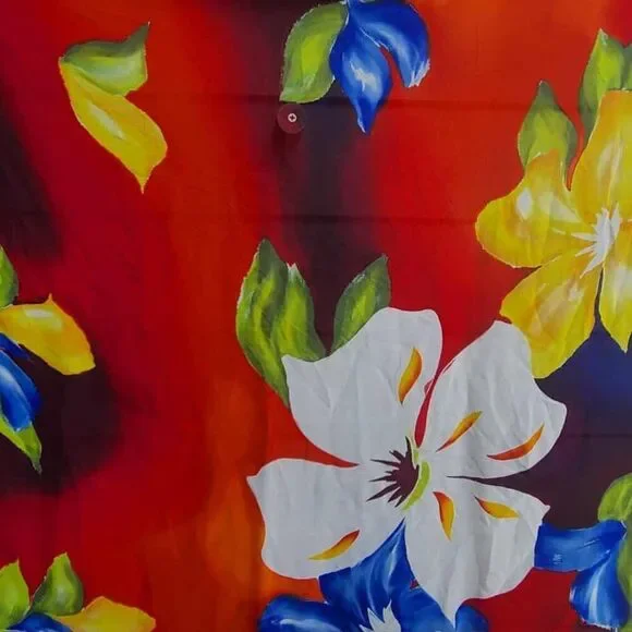 Joana Hand Painted Silk Floral Scarf Multi Color