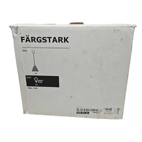 NEW Ikea Fargstark Modern Pendant Lamp Silver Kitchen Discontinued Hanging Light