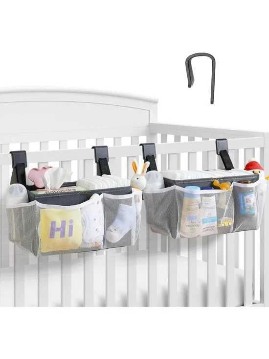 2-Pack Crib & Changing Table Diaper Organizer | Large Capacity Baby Caddy