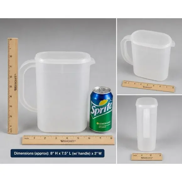 Tupperware Servalier Pitcher White Translucent Lid Vintage Refrigerator Jug
