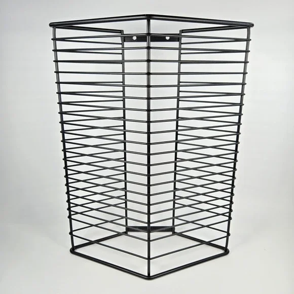 Black‎ Metal Wire CD Storage Rack Wall Mount or Freestanding Media Tower 48 Disc