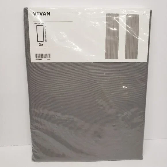 Ikea Vivan 57x98.5 Gray 2 Panels Grey Curtains