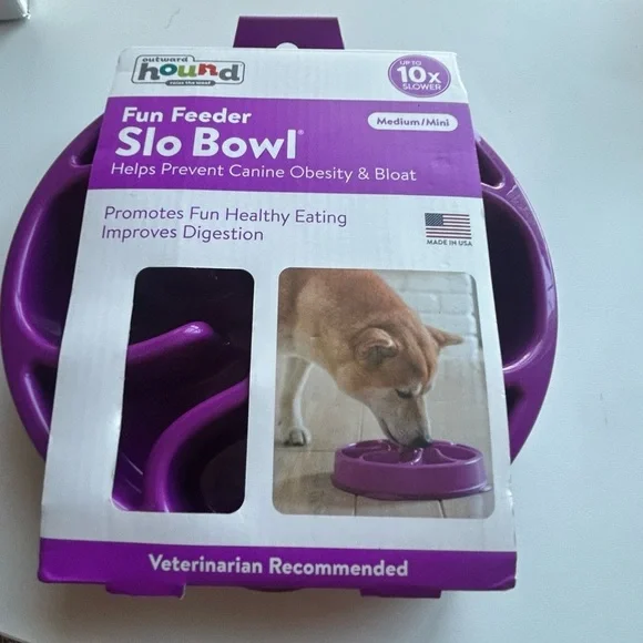 New slow feeder/puzzle bowl for dogs, medium size BPA free enrichment
