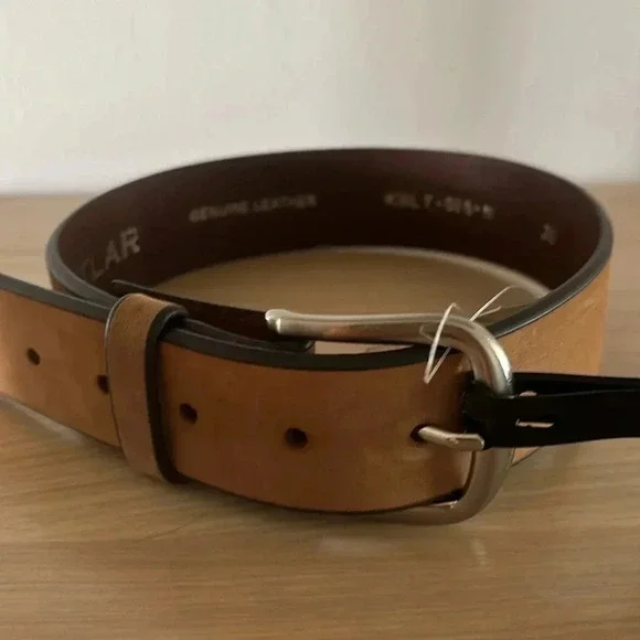 Pintlar light tan leather belt