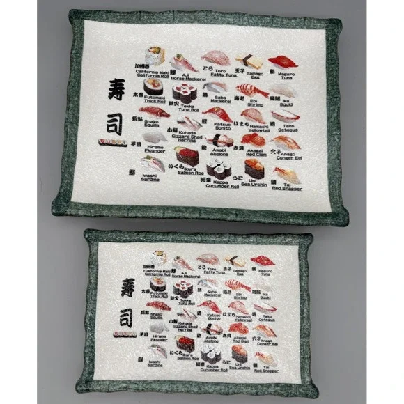Japanese Pottery Sushi Picture Menu Plate English Japan Translation Sashimi