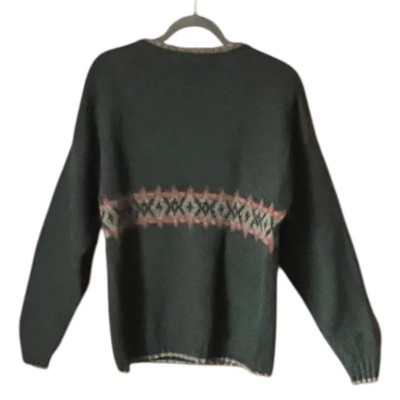 Vintage Landscape Wool Blend Fair Isle Sweater. Size