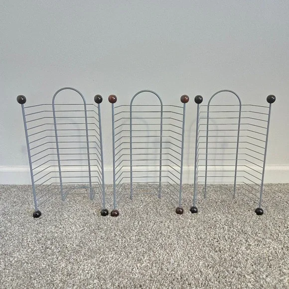 15 DVD Blu-ray Game Holder LOT of 3 Wire Metal Rack Tower Storage‎ Free Standing