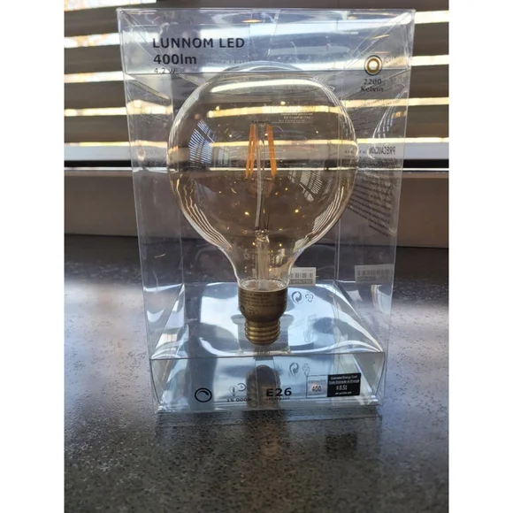 IKEA LUNNOM LED Globe Bulb 400lm E26 2200K 4.2W Warm Vintage Style New