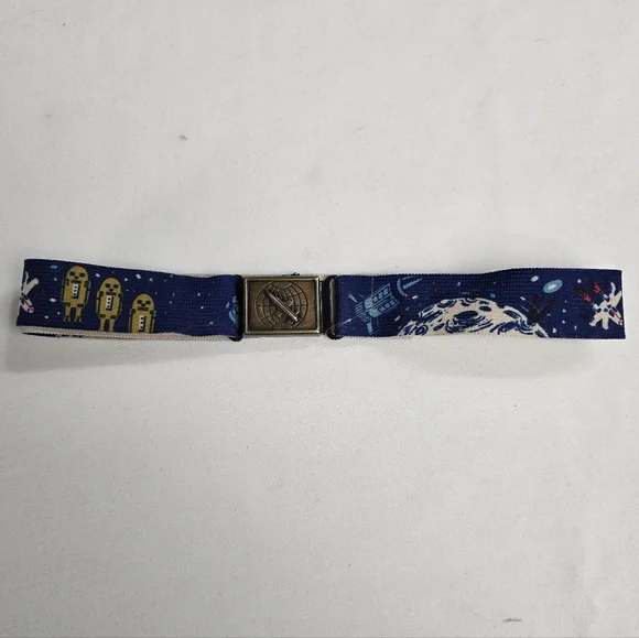 Vintage 70's Or 80's Space Airplane Themed Kids Elastic Belt