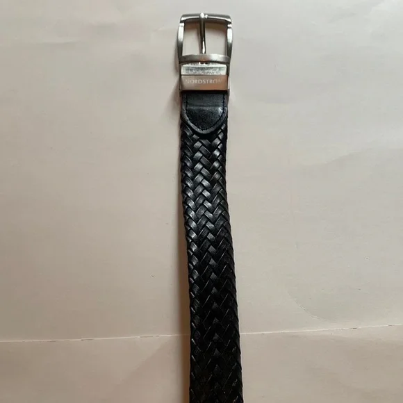 Nordstrom Boys Black/Brown Braided Belt with Silver Buckle. Reversible