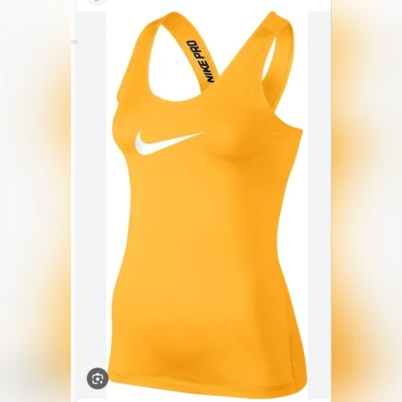 Nike Yellow Racerback Tank with White Swoosh