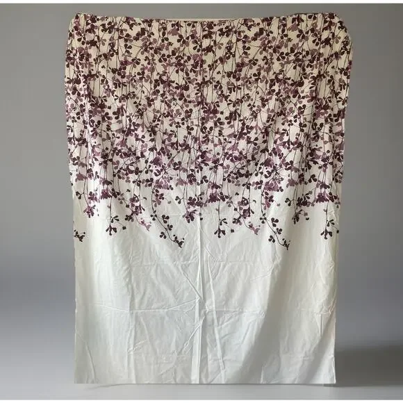 IKEA Cotton Twin Duvet Cover with Standard Pillow Case Purple Leaf Print & White
