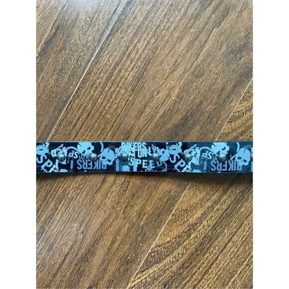 Boys S M Black Biker belt