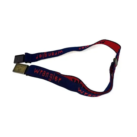 Vintage Wrangler Boy's Woven Elastic Belt Navy Blue Red Magnet Buckle 36